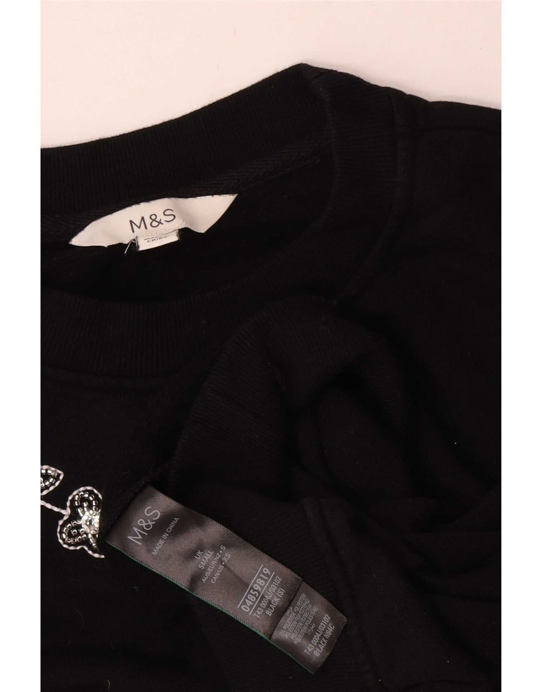 Pulover supradimensionat pentru femei Marks & Spencer UK 10 Mic Negru Floral