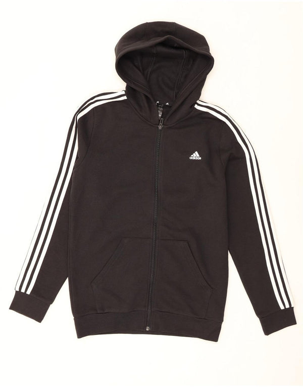 Pulover Adidas pentru băieți, cu fermoar, 15-16 ani, bumbac negru
