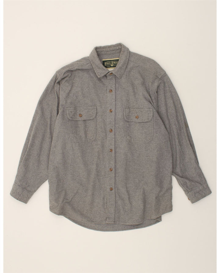 VINTAGE Mens Shirt XL Grey Cotton Vintage Vintage and Second-Hand Vintage from Messina Hembry 