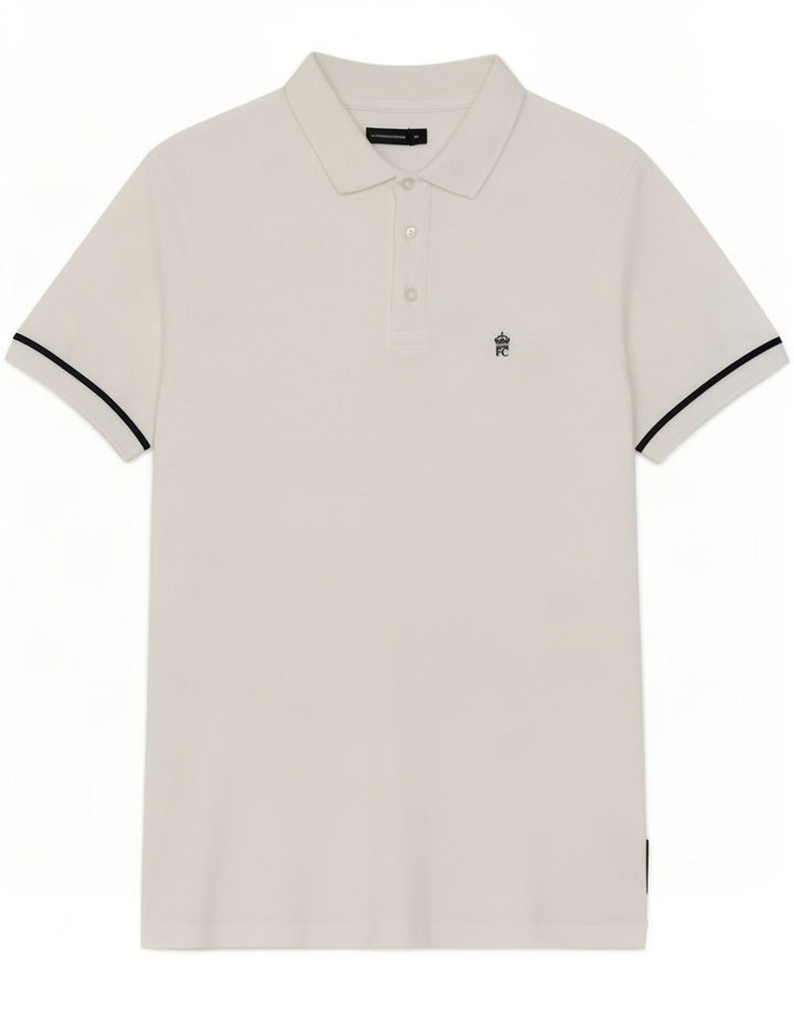 Tricou polo pentru bărbați French Connection, bumbac alb mediu
