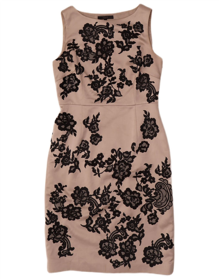 COAST Rochie fără mâneci pentru femei UK 14 Poliester floral, gri mediu