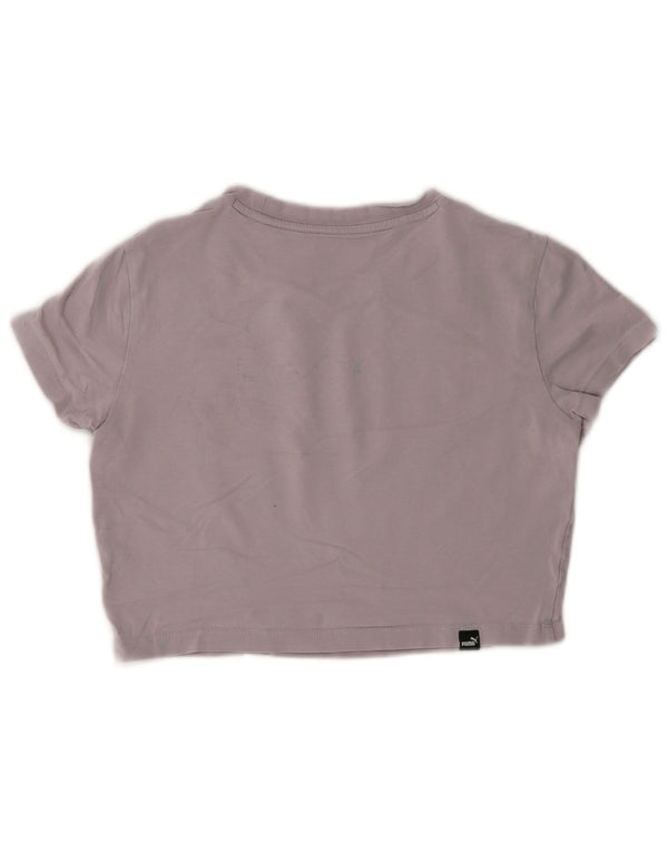 Tricou cu grafic Puma pentru femei Crop Top UK 10 Small Gri