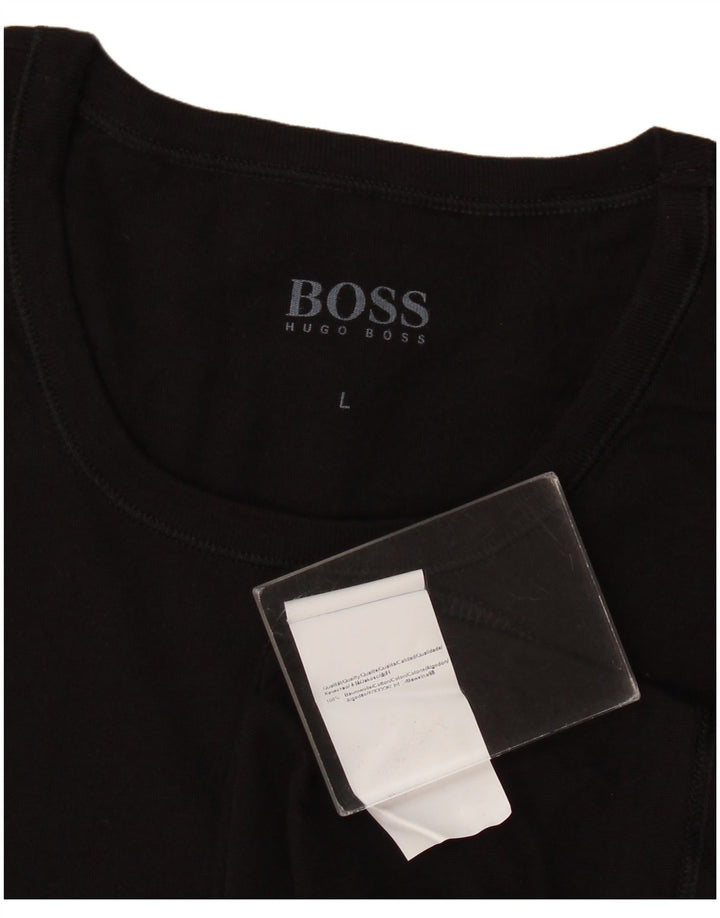 Tricou pentru bărbați Hugo Boss Top mare din bumbac negru