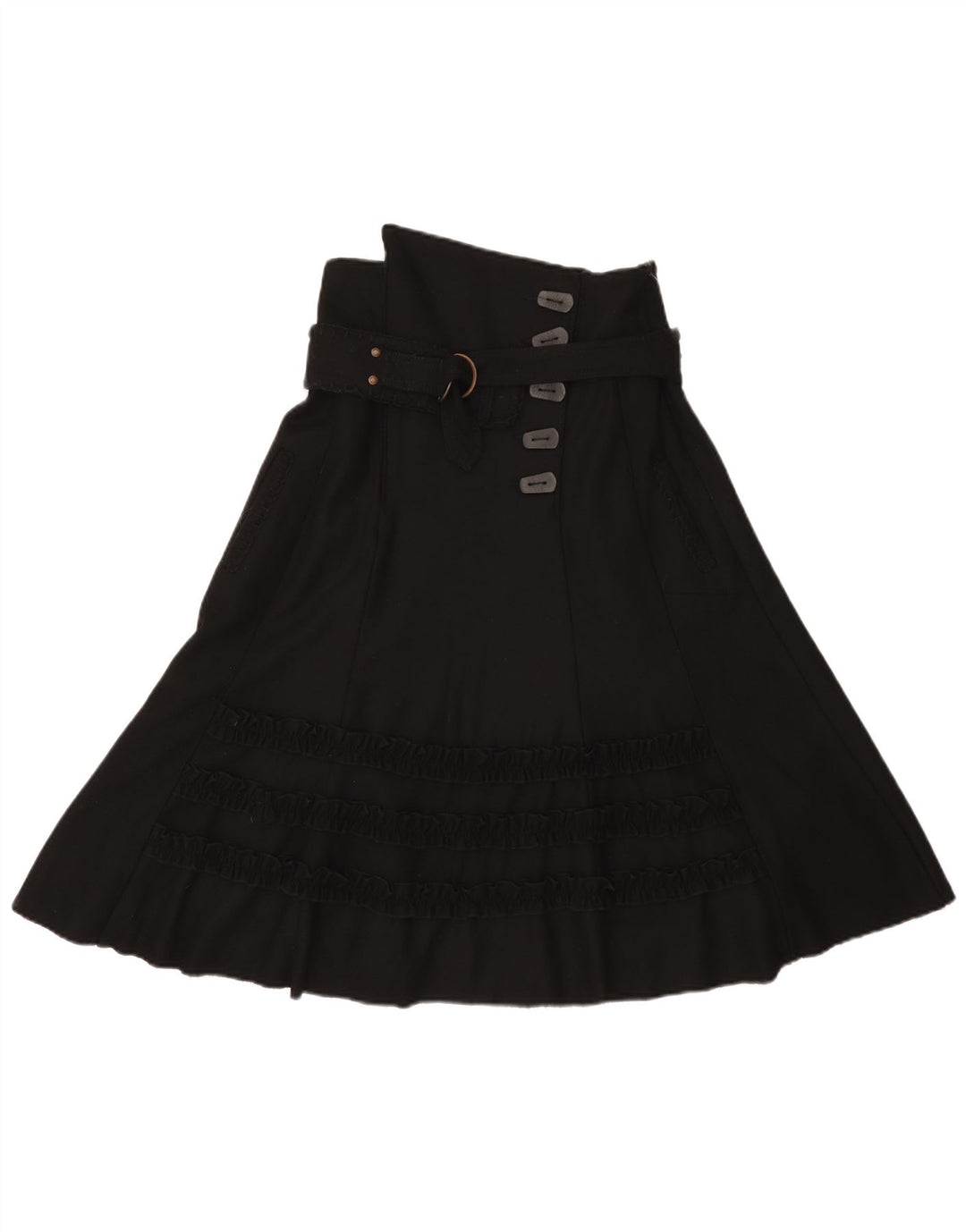 Object Fustă A-Line Femei EU 38 Medium W28 Lână Neagră