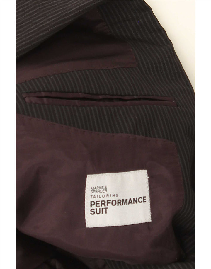 Jachetă pentru bărbați Marks & Spencer, cu 2 nasturi, UK 38 Medium Black Pinstripe