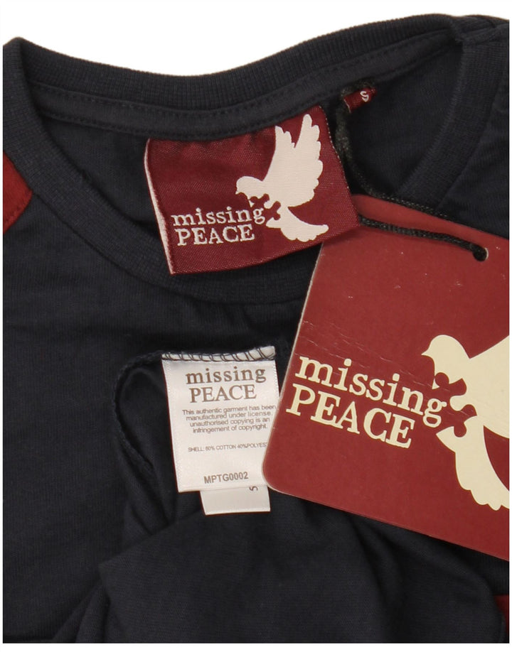 MISSING PEACE Tricou grafic pentru bărbați Top mic, albastru bleumarin, bumbac color bloc