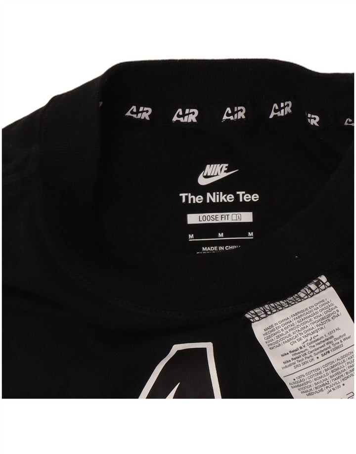 Tricou grafic Nike Air Loose Fit Top, bumbac mediu negru
