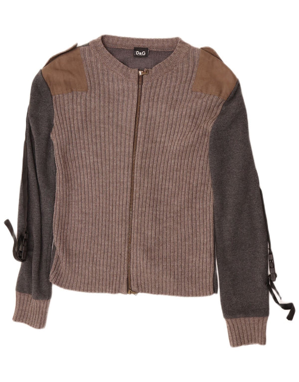 Pulover cardigan pentru bărbați Dolce & Gabbana UK 10 mic, gri, bumbac color bloc