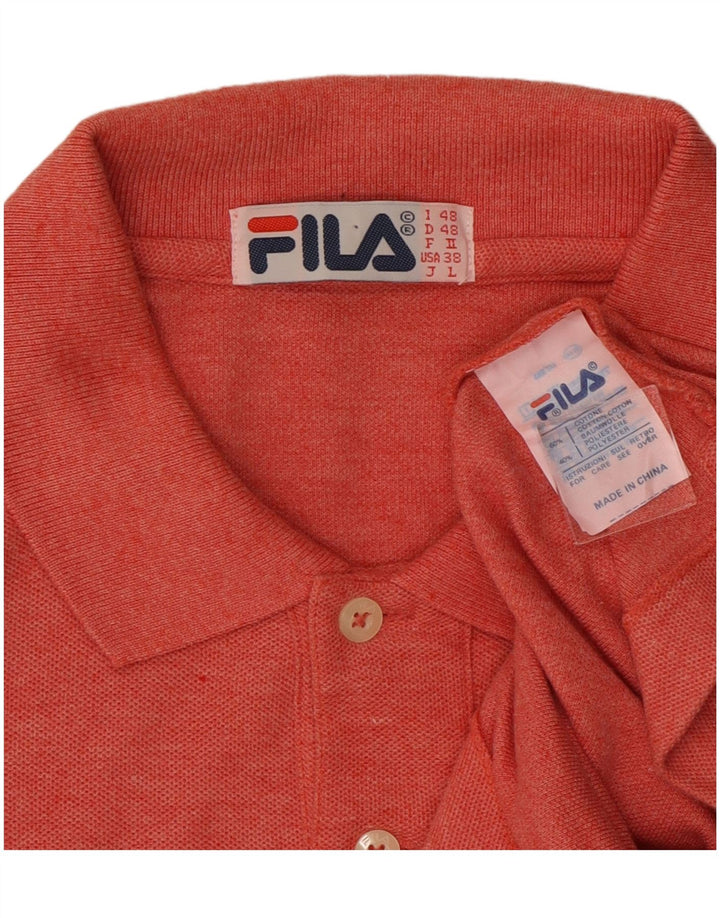 Cămașă polo pentru bărbați FILA cu mânecă lungă IT 48 bumbac roz mediu