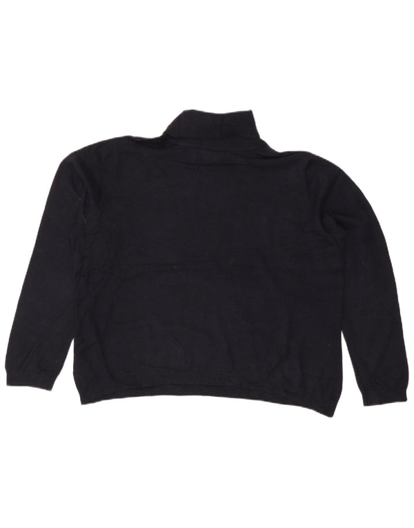 RALPH LAUREN Pulover cu gât rulat pentru femei UK 20 2XL Bleumarin Mătase