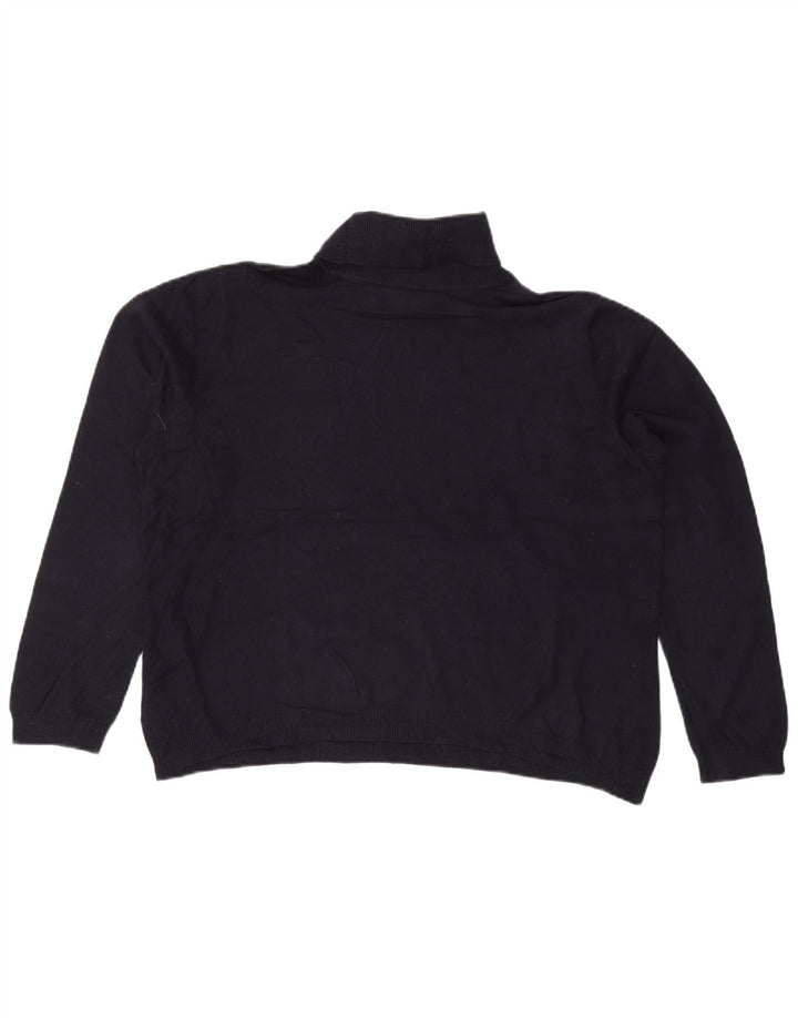 RALPH LAUREN Pulover cu gât rulat pentru femei UK 20 2XL Bleumarin Mătase