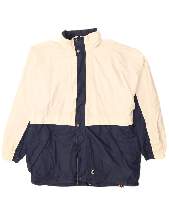 Jachetă de ploaie cu glugă pentru bărbați K-WAY 2000 UK 44 2XL, alb, poliamidă color bloc