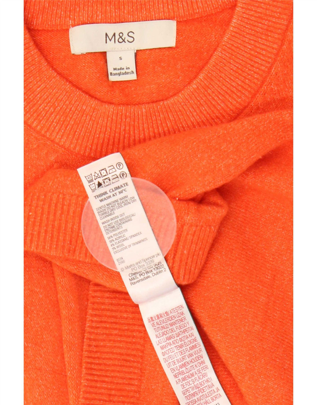 Tricou supradimensionat pentru femei Marks & Spencer Top UK 10 Poliester portocaliu mic