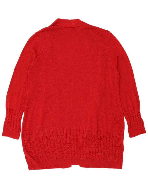 Pulover cardigan deschis pentru femei Marks & Spencer UK 18 XL roșu acrilic