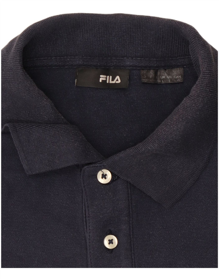 Tricou polo pentru bărbați FILA cu mânecă lungă, mare bleumarin