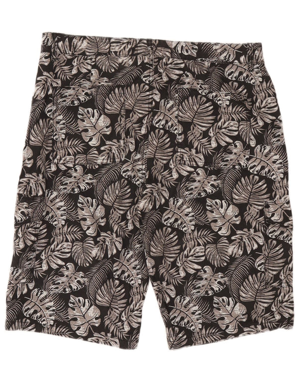 Atlas pentru bărbați pantaloni scurți cargo W36 mare, negru, floral, bumbac
