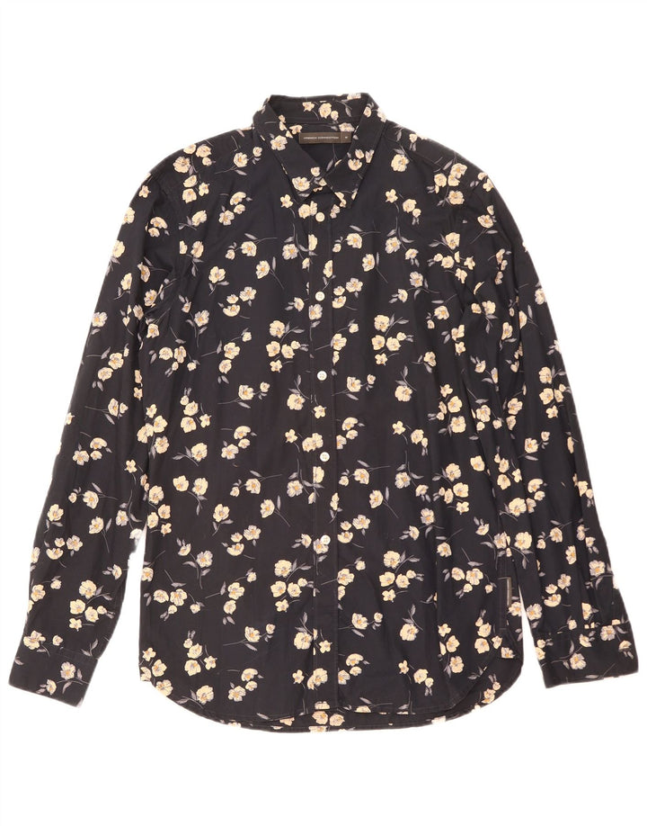 Cămașă pentru bărbați French Connection Bumbac Floral Albastru Marin mediu