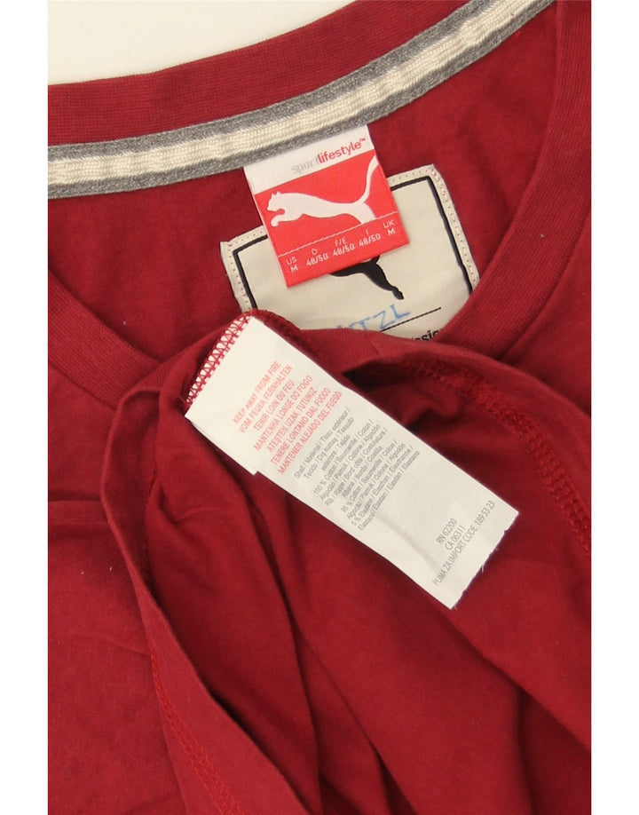 Tricou grafic PUMA pentru bărbați Top din bumbac roșu mediu