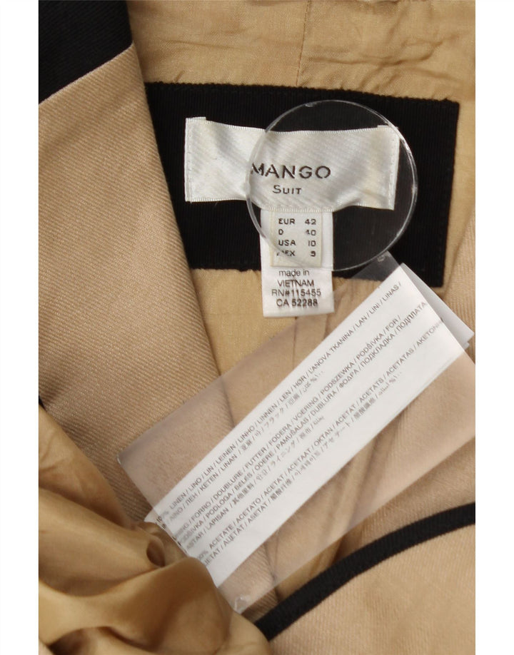 Jachetă pentru femei MANGO cu 1 nasture EU 42, mare, in bloc de culoare, bej