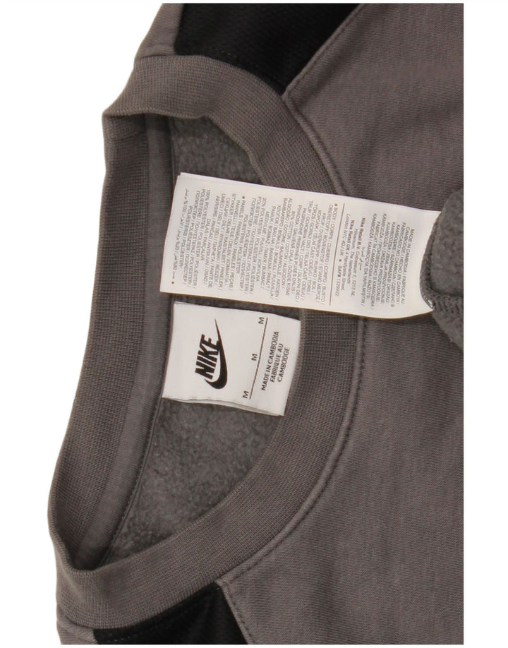Pulover Nike pentru bărbați cu grafică, bumbac color bloc, gri mediu