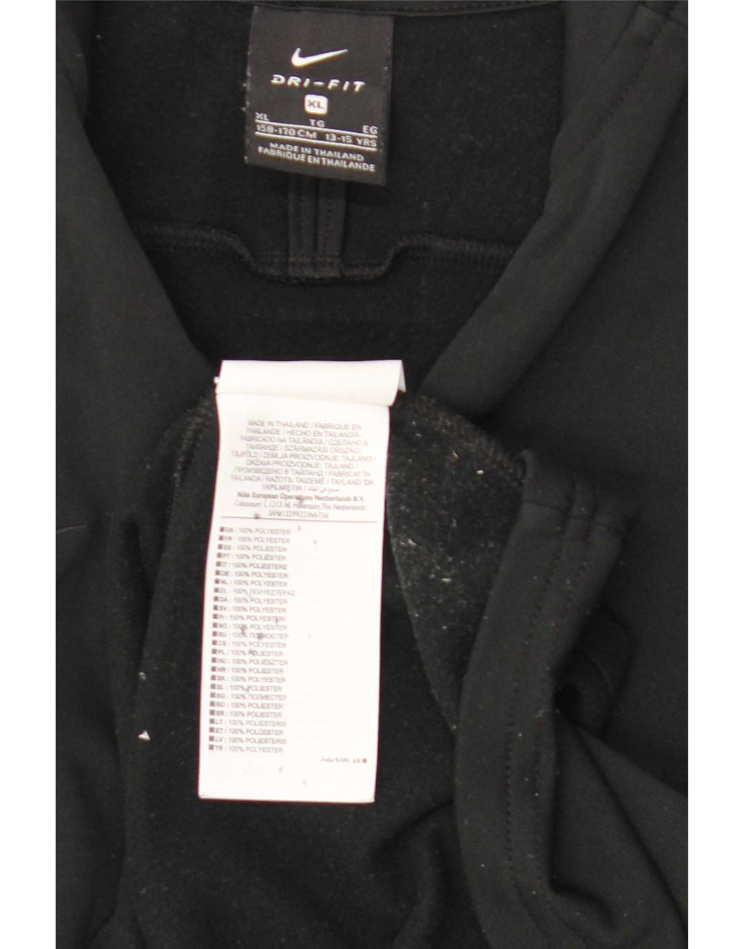 Trening pentru băieți Dri Fit Zip Neck Pullover Top 13-14 ani XL Negru