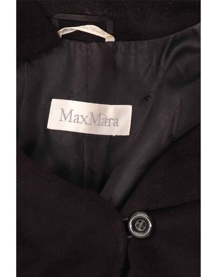 MAX MARA Palton pentru femei UK 8 Mic Negru Lână Clasic