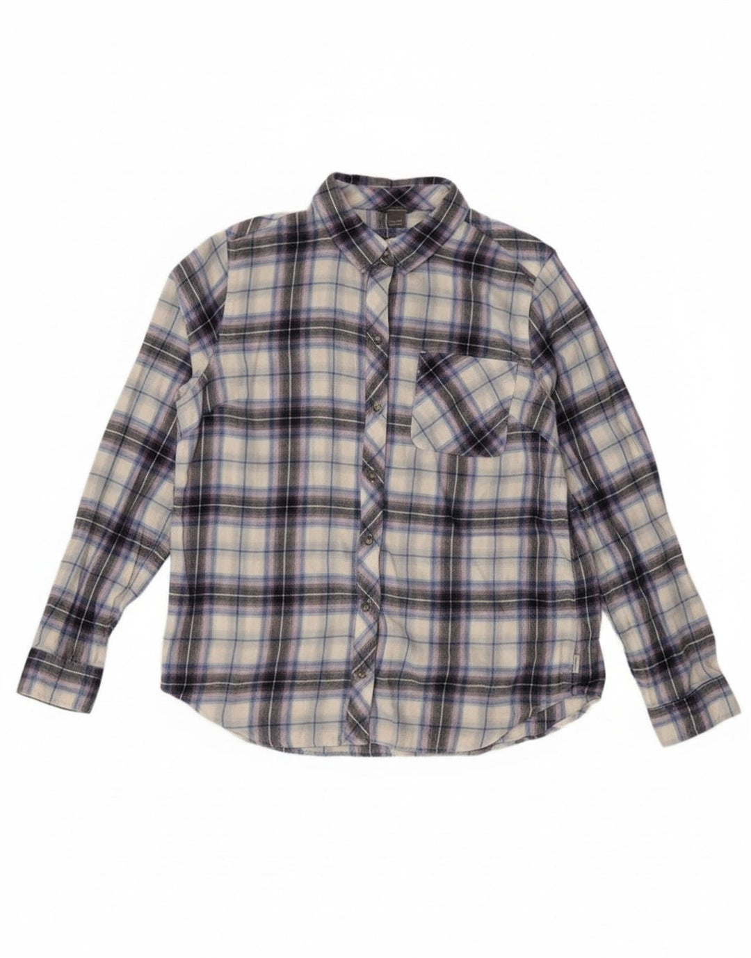 Cămașă de flanel pentru femei Eddie Bauer UK 14, bumbac carouri violet mediu