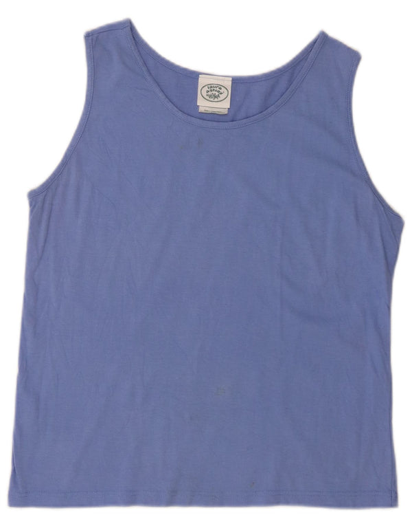 Laura Ashley Top cu vestă pentru femei UK 14, mare, albastru, bumbac
