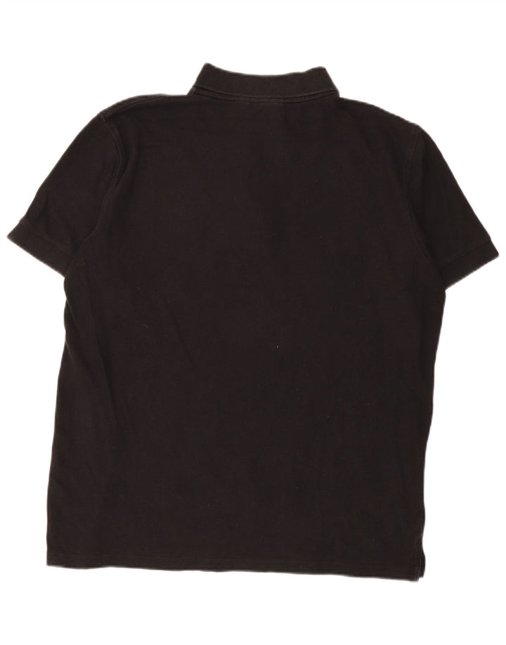 Tricou polo Russell Athletic pentru bărbați, bumbac mediu negru