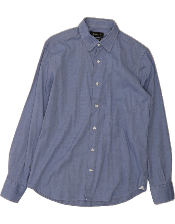MASSIMO DUTTI Mens Shirt EU 40 15 1/2  Medium Blue Vintage Massimo Dutti and Second-Hand Massimo Dutti from Messina Hembry 