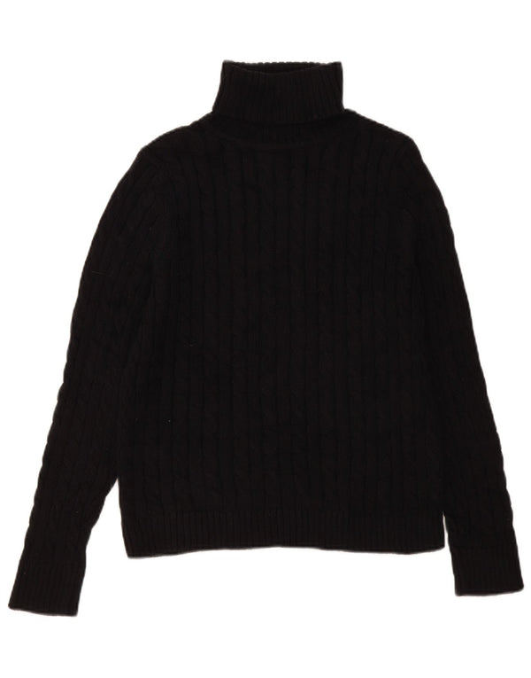 Pulover pentru femei L.L.Bean cu gât rulat, bumbac mic negru UK 10
