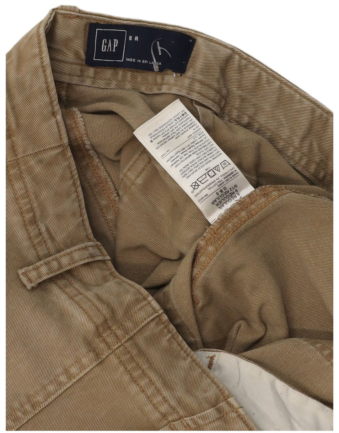 Pantaloni Capri pentru femei Gap US 8 Medium W30 L17 Kaki Bumbac