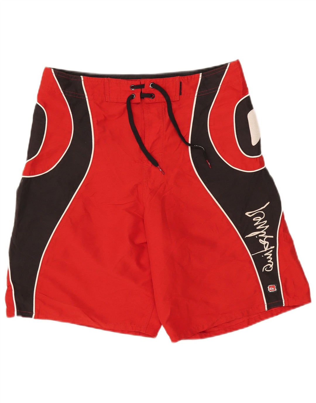 Pantaloni scurți de înot grafic Quiksilver pentru bărbați, roșu mediu, poliester color bloc
