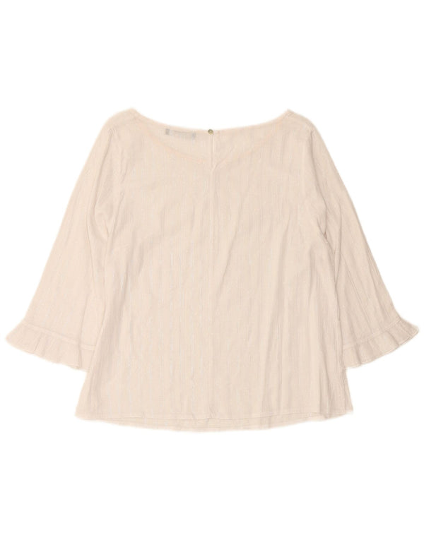 Bluză RAGNO pentru femei, cu mâneci 3/4, crop, UK 12, în dungi albe medii