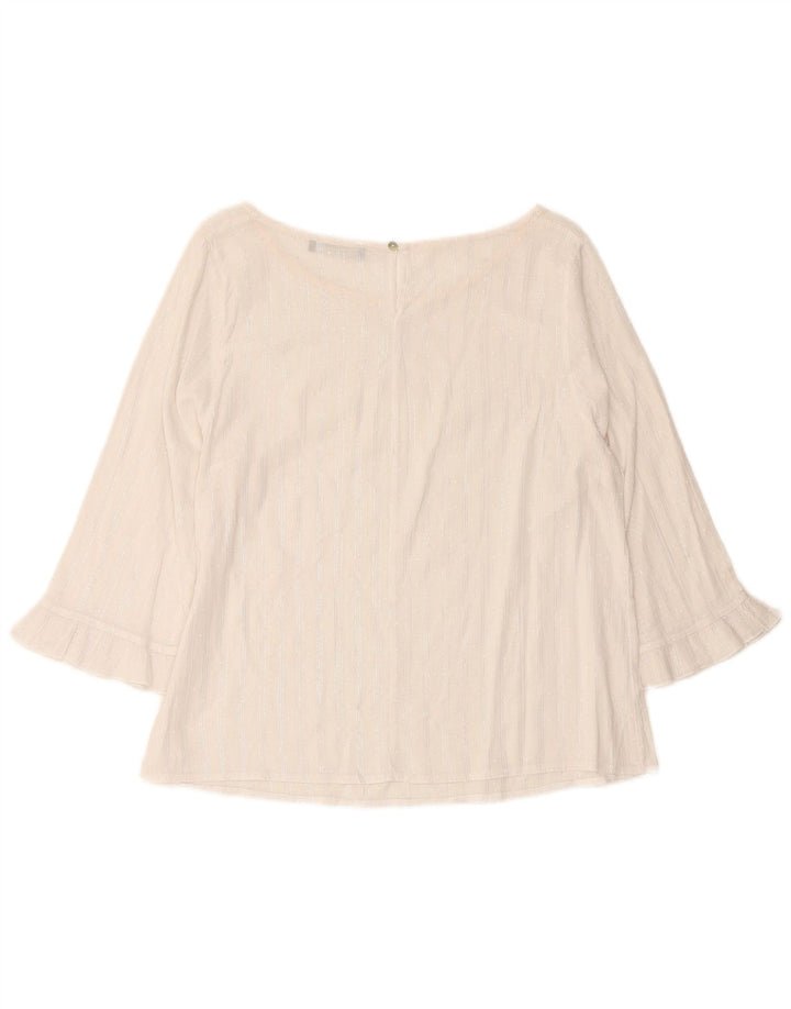 Bluză RAGNO pentru femei, cu mâneci 3/4, crop, UK 12, în dungi albe medii