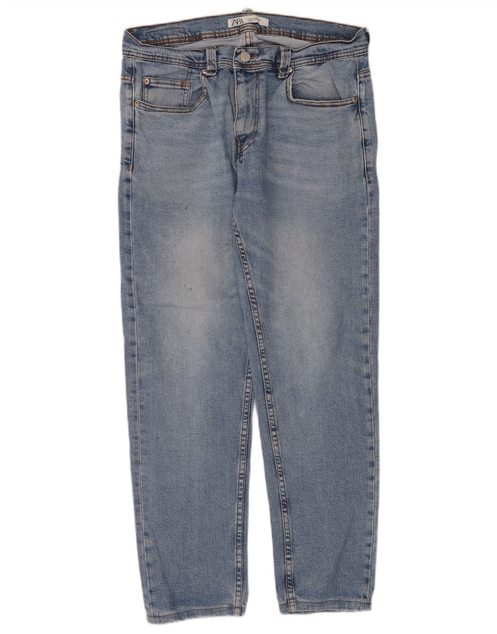 Blugi slim pentru bărbați Zara EU 44 Large W34 L30 Albastru