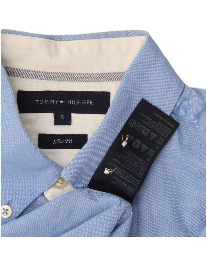 Cămașă Slim Fit Tommy Hilfiger pentru bărbați, bumbac albastru mic