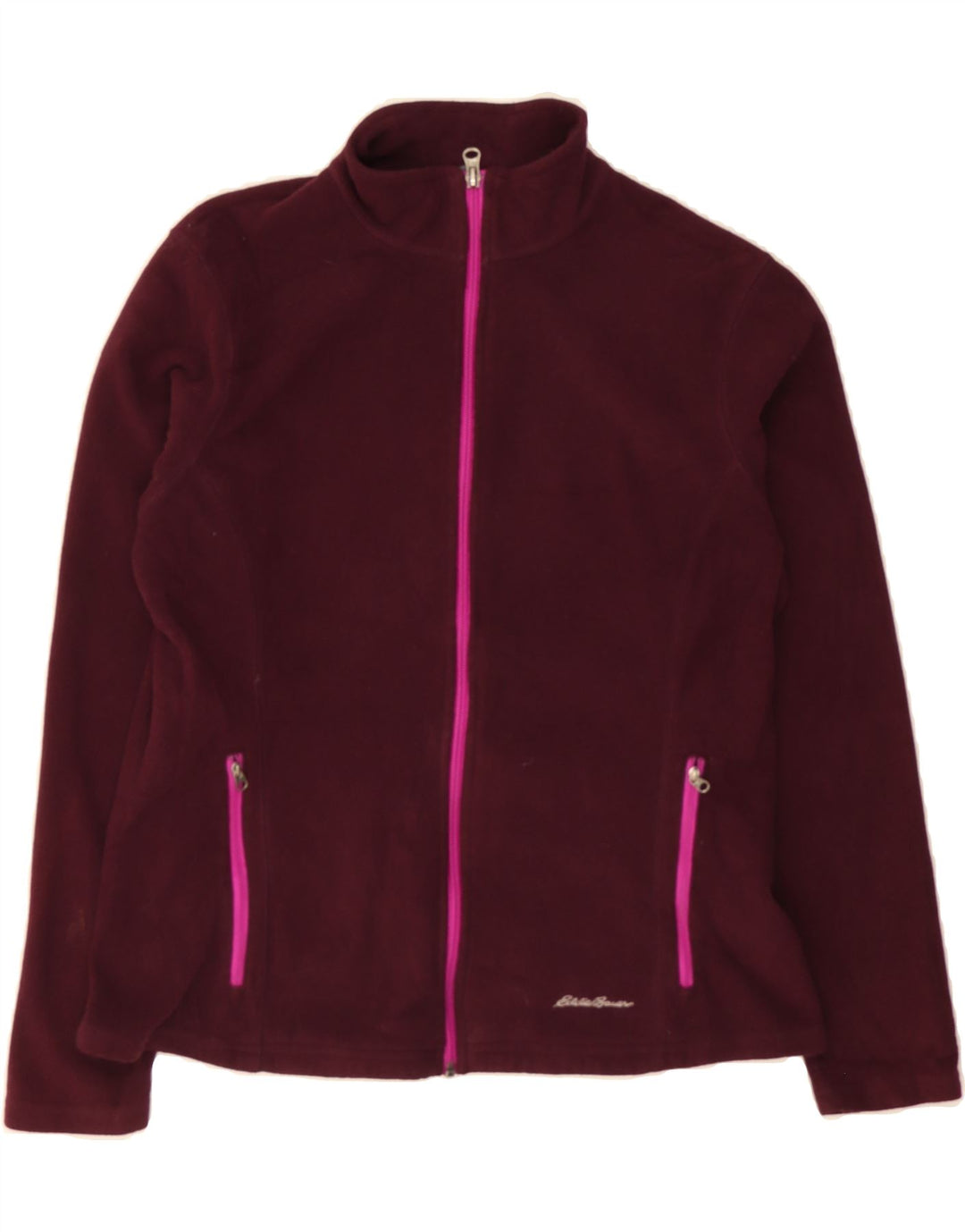 EDDIE BAUER Womens Fleece Jacket UK 12 Medium Burgundy Polyester Vintage Eddie Bauer and Second-Hand Eddie Bauer from Messina Hembry 