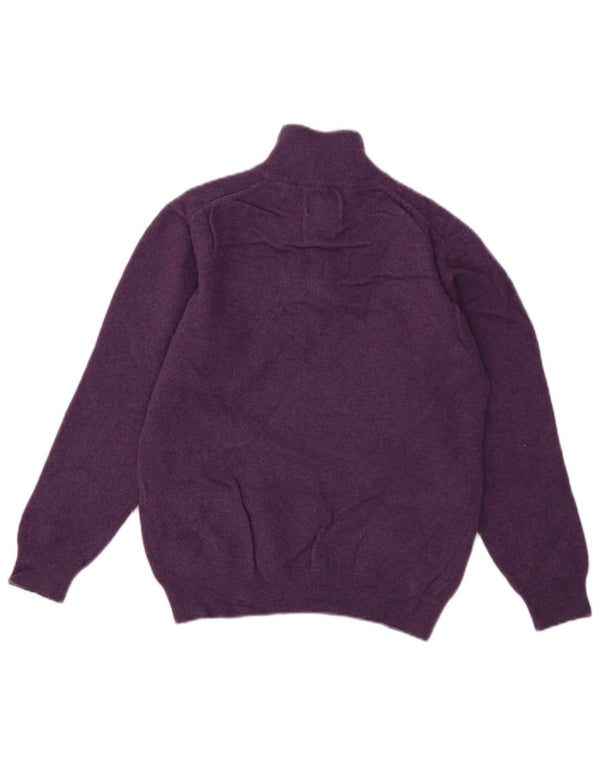 Pulover pentru femei Gant cu fermoar și gât UK 14 Lână de miel violet mare