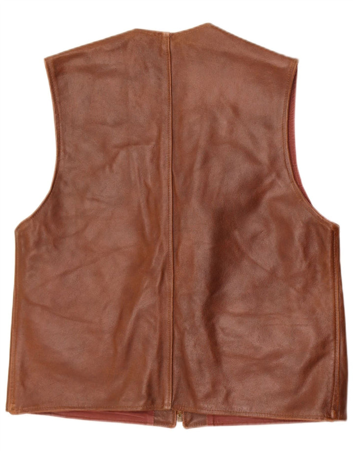 Gilet din piele pentru femei Fly UK 18 XL din piele maro