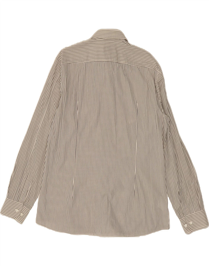 HUGO BOSS Mens Shirt XL White Pinstripe Cotton Vintage Hugo Boss and Second-Hand Hugo Boss from Messina Hembry 