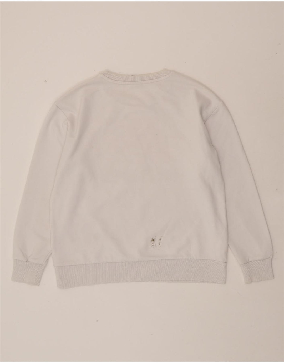 NEW BALANCE Womens Graphic Oversized Sweatshirt Jumper UK 14 Medium White Vintage New Balance and Second-Hand New Balance from Messina Hembry 