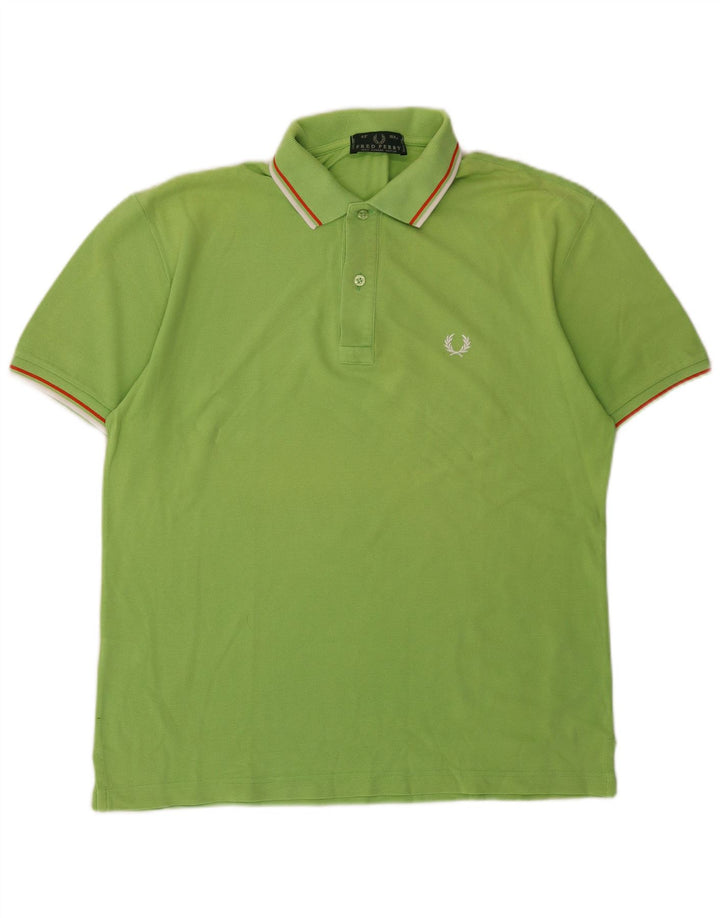 Cămașă polo Fred Perry pentru bărbați, bumbac verde mediu