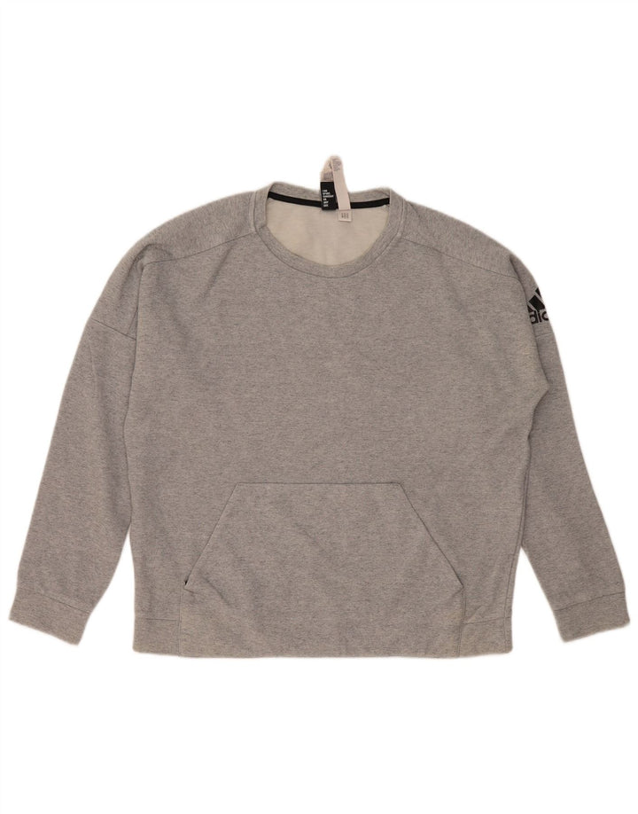 Hanorac pentru bărbați Adidas Jumper mare, gri, bumbac