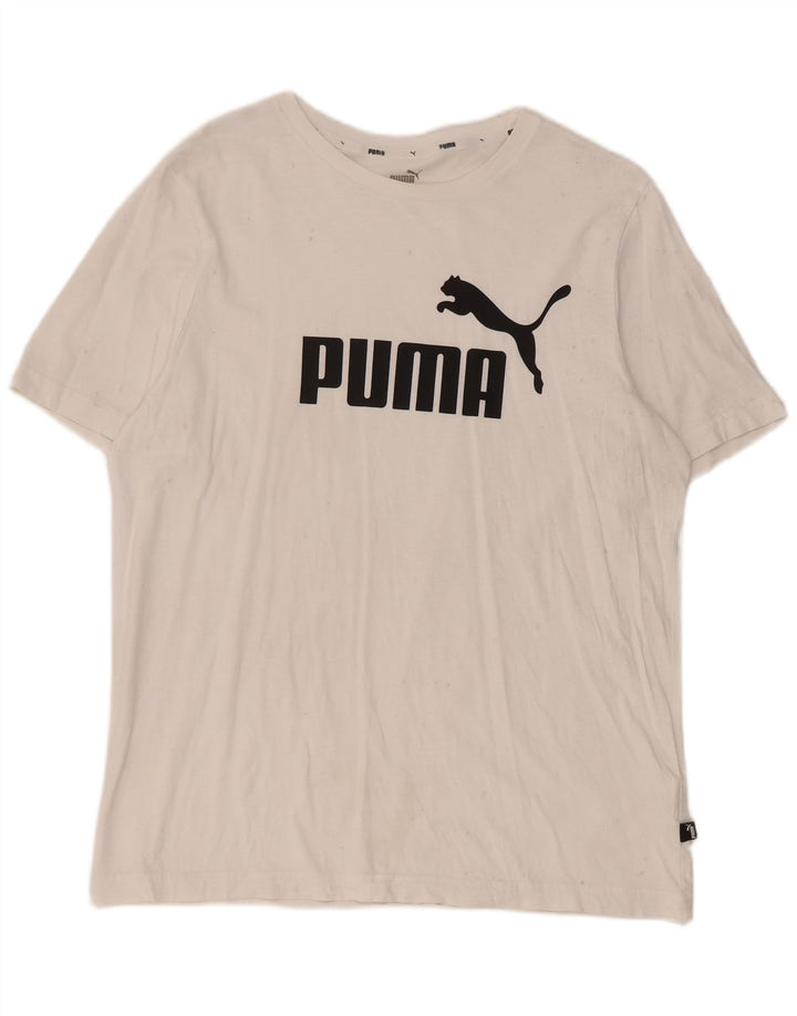 Tricou grafic Puma pentru bărbați Top mare din bumbac alb