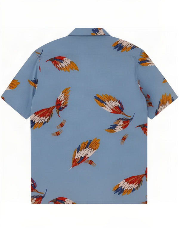 Vintage Cămașă cu mânecă scurtă pentru femei EU 40 Medium Blue Floral Viscose