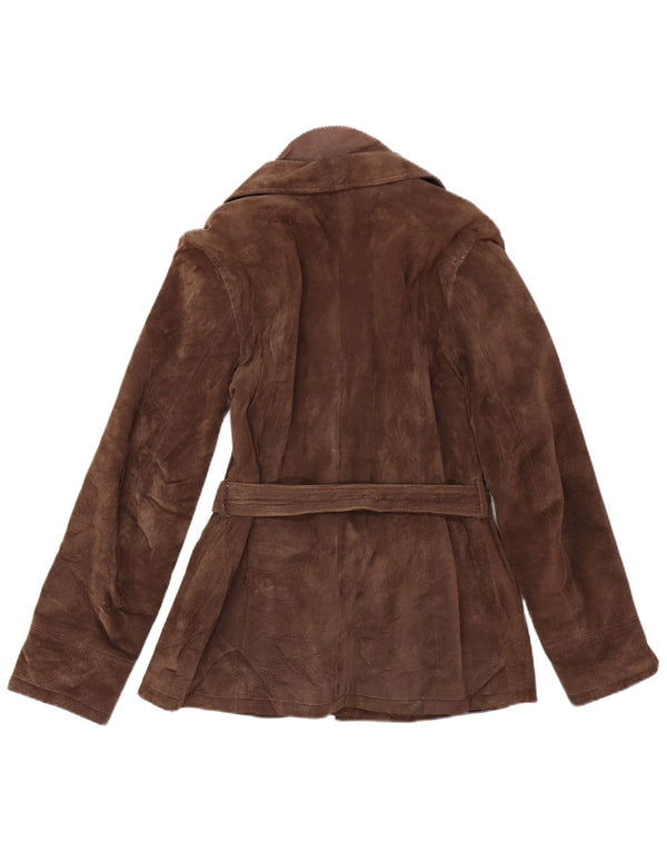 Jacheta de piele intoarsa pentru femei VINTAGE EU 42 Maro Maro Piele
