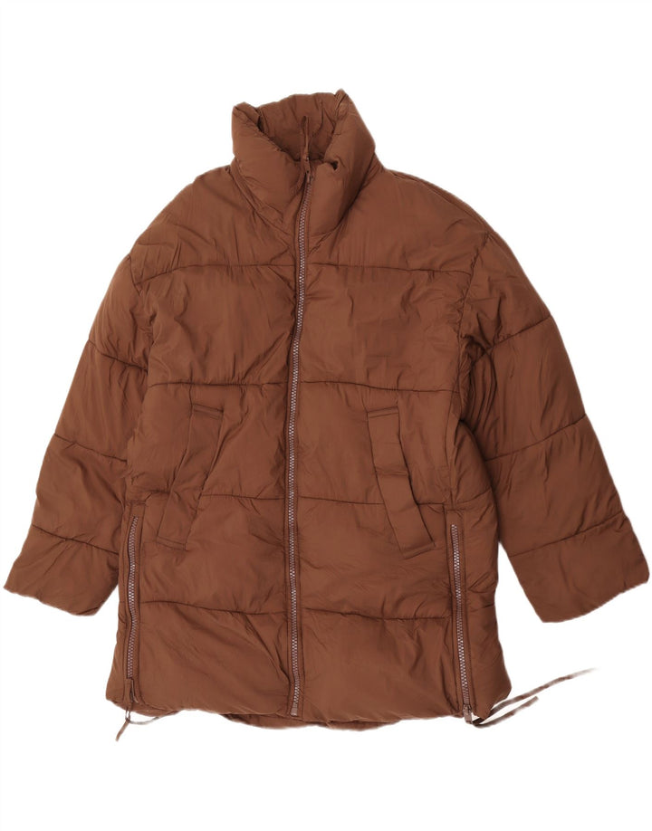 Palton căptușit supradimensionat pentru femei Zara UK 10 mic, maro, nailon