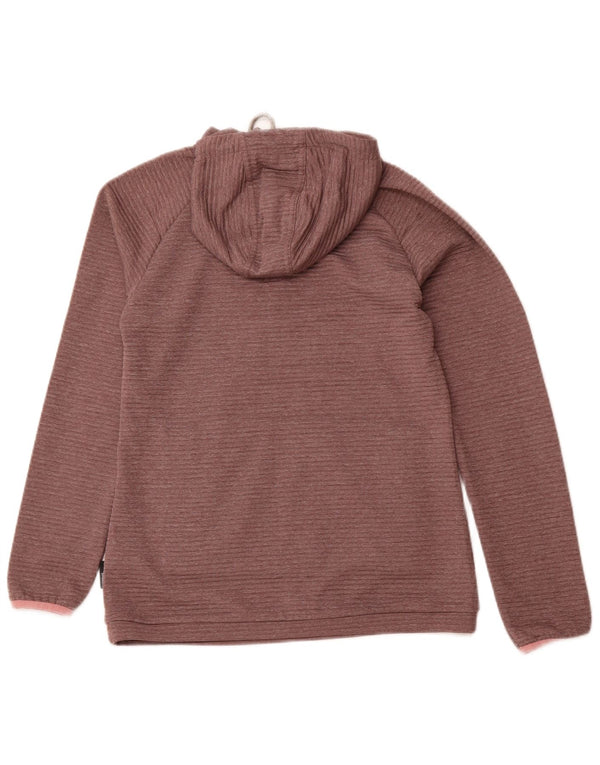 JACK WOLFSKIN Womens Zip Neck Hoodie Jumper UK 10 Small Purple Polyester