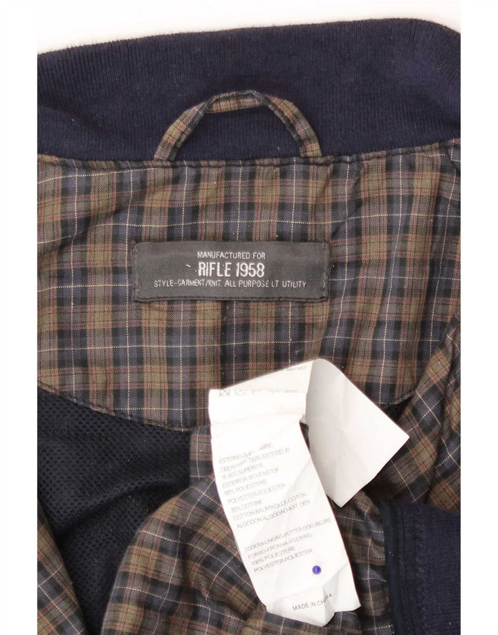 Rifle Bomber Jacket pentru bărbați UK 40 Large Brown Check Poliester
